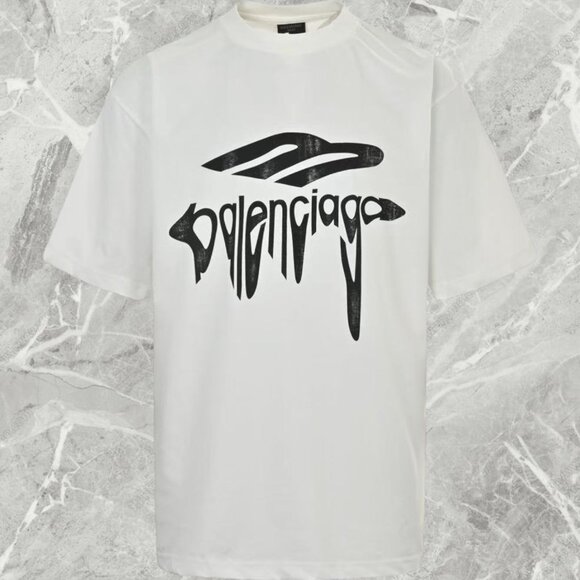 Balenciaga men's white short sleeve